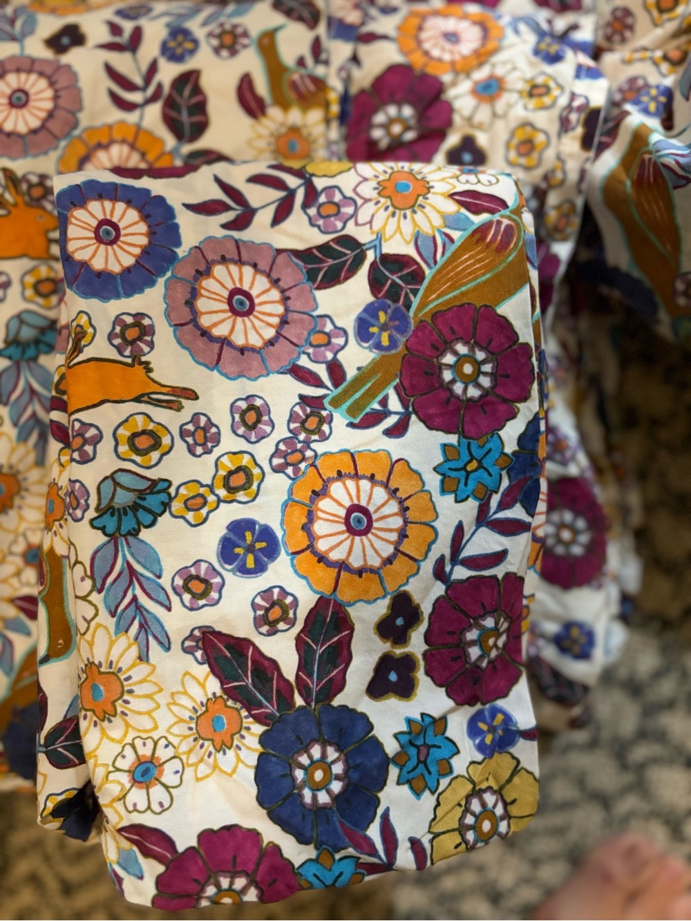 Anthropologie Floral queen sheet set (flat, fitted and pillowcases)